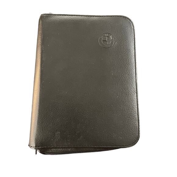 BMW Leather Owners Manual Cover Black Zipper Binder Y2K Models - Picture 5 of 5
